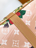 LOUIS VUITTON KEEPALL BANDOULIÈRE 50 IN SAND TROPICAL MOTIFS MONOGRAM SURFIN CANVAS