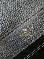 LOUIS VUITTON CAPUCINES MM BAG 21 IN BLACK TAURILLON COWHIDE GOLD HARDWARE