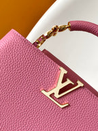 LOUIS VUITTON CAPUCINES MINI 21 IN MARSHMALLOW PINK TAURILLON GOLD HARDWARE