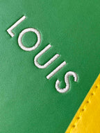 LOUIS VUITTON SHOPPER BAG 23 IN GREEN YELLOW CALFSKIN EMBROIDERED LOGO