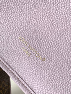 LOUIS VUITTON LV 25S NEVERFULL BANDOULIÈRE INSIDE OUT BB 31 IN LIGHT PURPLE AND BROWN CALFSKIN