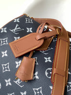 LOUIS VUITTON LV 25S SPEEDY BANDOULIÈRE BAG 40 IN CHARCOAL BLUE CALFSKIN GOLD HARDWARE