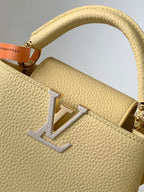 LOUIS VUITTON LV 25S CAPUCINES BAG 21 IN YELLOW CALFSKIN GOLD HARDWARE