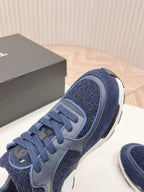 CHANEL TRAINERS IN MIDNIGHT BLUE SUEDE AND CALFSKIN