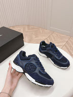 CHANEL TRAINERS IN MIDNIGHT BLUE SUEDE AND CALFSKIN