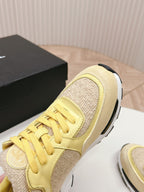 CHANEL TRAINERS IN LIGHT YELLOW SUEDE AND CALFSKIN