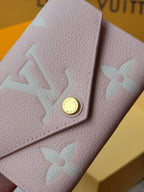 LOUIS VUITTON VICTORINE WALLET 12 IN LIGHT PINK MONOGRAM EMPREINTE CALFSKIN