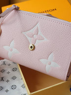 LOUIS VUITTON VICTORINE WALLET 12 IN LIGHT PINK MONOGRAM EMPREINTE CALFSKIN