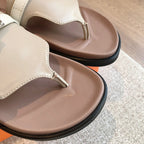HERMES EMPIRE SANDAL LIGHT BROWN MIX CREAM CALFSKIN