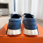 HERMES KETCH SNEAKER IN ROYAL BLUE SUEDE