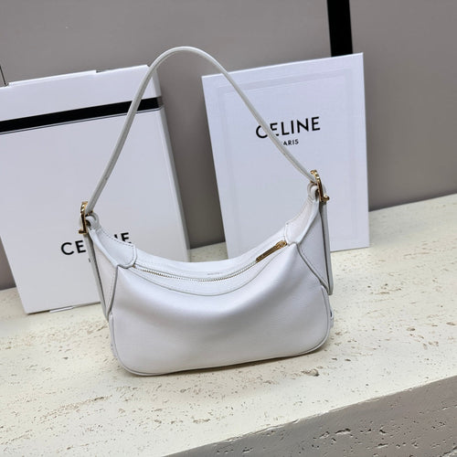 CELINE MINI 19 ROMY IN WHITE SUPPLE CALFSKIN