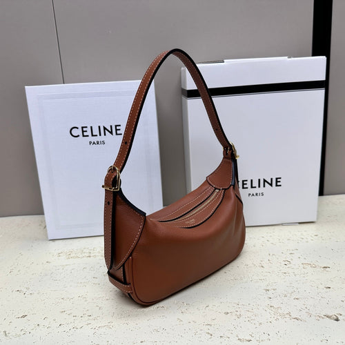 CELINE MINI 19 ROMY IN BRONZE BROWN SUPPLE CALFSKIN