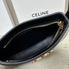CELINE MINI 22 TILLY BAG IN BLACK SHINNY CALFSKIN