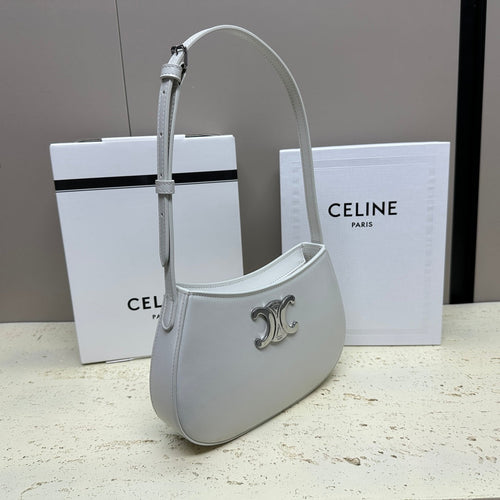 CELINE MINI 22 TILLY BAG IN WHITE SHINNY CALFSKIN