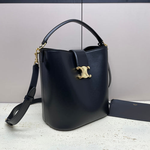 CELINE MEDIUM 28 LOUISE BAG IN BLACK SMOOTH CALFSKIN
