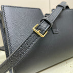 CELINE MINI 18 STRAP POCHETTE IN BLACK SUPPLE CALFSKIN