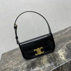 CELINE SHOULDER 20 BAG TERENCE IN BLACK PATENT CALFSKIN