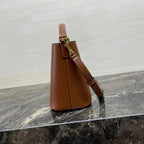 CELINE MINI 19 LOUISE BAG IN BRONZE BROWN SMOOTH CALFSKIN