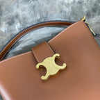 CELINE MINI 19 LOUISE BAG IN BRONZE BROWN SMOOTH CALFSKIN
