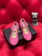 CHANEL HIGH MARY JANE SHOES HOT PINK WOOL TWEED