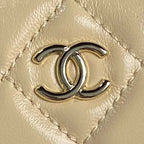 CHANEL MEDIUM CAMERA BAG 23 IN BEIGE YELLOW LAMBSKIN GOLD HARDWARE