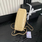 CHANEL MEDIUM CAMERA BAG 23 IN BEIGE YELLOW LAMBSKIN GOLD HARDWARE