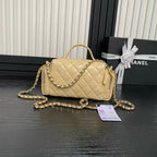 CHANEL MEDIUM CAMERA BAG 23 IN BEIGE YELLOW LAMBSKIN GOLD HARDWARE