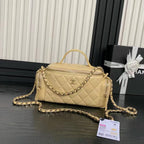 CHANEL MEDIUM CAMERA BAG 23 IN BEIGE YELLOW LAMBSKIN GOLD HARDWARE