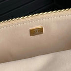CHANEL MEDIUM CAMERA BAG 23 IN BEIGE YELLOW LAMBSKIN GOLD HARDWARE