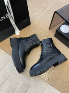 CHANEL ANKLE BOOTS IN BLACK CALFSKIN 963004