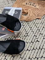 HERMES INFRA SANDAL BLACK SUEDE