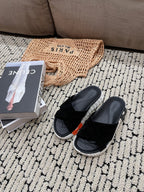 HERMES INFRA SANDAL BLACK SUEDE