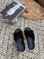 HERMES INFRA SANDAL BLACK SUEDE