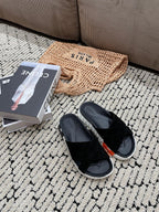 HERMES INFRA SANDAL BLACK SUEDE