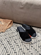HERMES INFRA SANDAL BLACK SUEDE