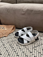 HERMES ELECTRIC SANDAL BLACK MIX WHITE CALFSKIN