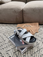 HERMES ELECTRIC SANDAL BLACK MIX WHITE CALFSKIN