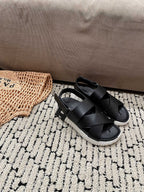 HERMES ELECTRIC SANDAL BLACK CALFSKIN