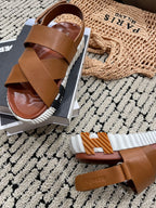 HERMES ELECTRIC SANDAL CHOCOLATE CALFSKIN