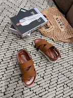 HERMES ELECTRIC SANDAL CHOCOLATE CALFSKIN