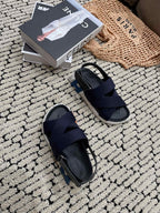 HERMES ELECTRIC SANDAL BLACK MIX CHARCOAL BLACK CALFSKIN