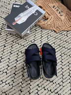 HERMES ELECTRIC SANDAL BLACK MIX CHARCOAL BLACK CALFSKIN