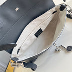 LOUIS VUITTON STEAMER CROSSBODY 30 IN BLACK CALFSKIN SILVER HARDWARE