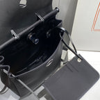 HERMES HERBAG A DOS ZIP RETOURNE BACKPACK 29 IN BLACK CANVAS AND CALFSKIN