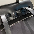 HERMES HERBAG A DOS ZIP RETOURNE BACKPACK 29 IN BLACK CANVAS AND CALFSKIN