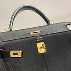 HERMES KELLY 25CM IN NOIR EPSOM CALFSKIN GOLD HARDWARE