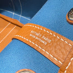 HERMES GARDEN PARTY 30CM IN DUNE MAGNOLIA TOILETS COTTON CANVAS AND BROWN CALFSKIN