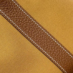 HERMES GARDEN PARTY 30CM IN DUNE MAGNOLIA TOILETS COTTON CANVAS AND BROWN CALFSKIN