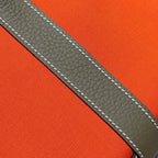 HERMES GARDEN PARTY 30CM IN ORANGE MINIMUM TOILETS COTTON CANVAS AND BROWN CALFSKIN