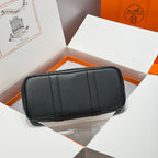 HERMES GARDEN PARTY 30CM IN BLACK TOILETS COTTON CANVAS AND CALFSKIN